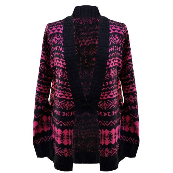 Aztec Print Long Cardigan Sweater - Picture 6 of 8